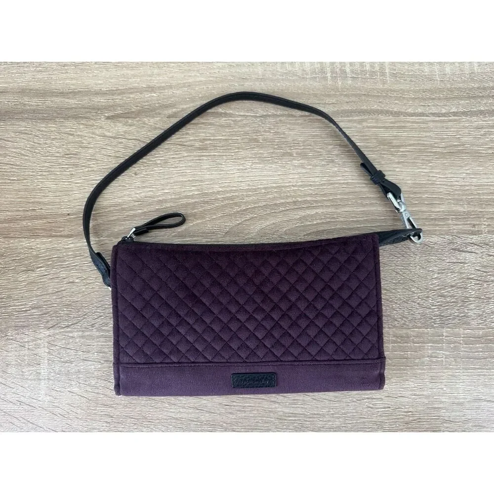 Vera Bradley Iconic RFID Slim Wristlet Wallet Blackberry Wine Velvet Brand New
